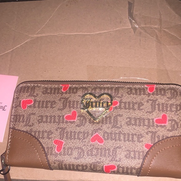 Juicy Couture Brown Wallet with Red Heart Accents - Picture 2 of 7
